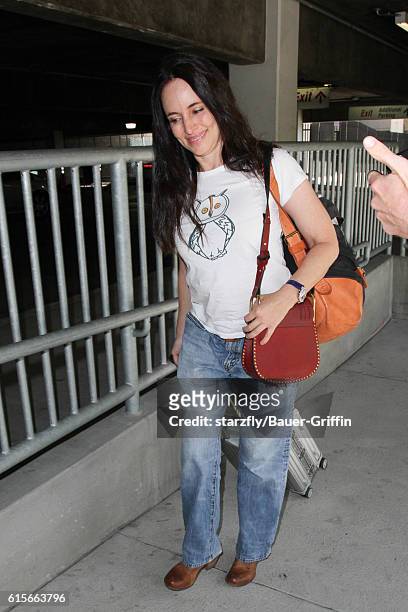 Madeleine Stowe is seen at LAX on October 19, 2016 in Los Angeles, California.
