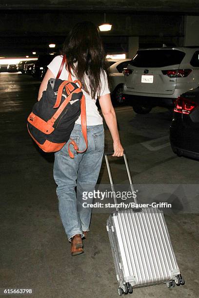 Madeleine Stowe is seen at LAX on October 19, 2016 in Los Angeles, California.