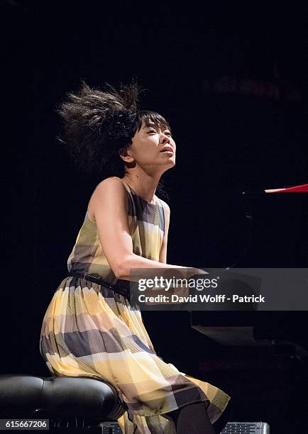 Hiromi Uehara from Hiromi performs at La Cigale on October 19, 2016 in Paris, France.