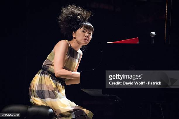 Hiromi Uehara from Hiromi performs at La Cigale on October 19, 2016 in Paris, France.