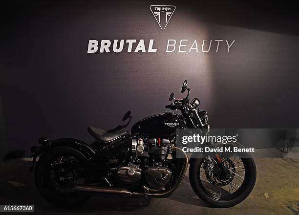 General view of the atmosphere at the Global VIP Reveal of the new Triumph Bonneville Bobber on October 19, 2016 in London, England.