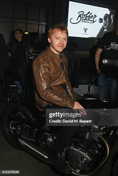 Rupert Grint attends the Global VIP Reveal of the new Triumph Bonneville Bobber on October 19, 2016 in London, England.