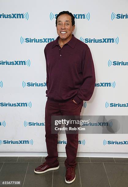 Smokey Robinson visits at SiriusXM Studio on October 19, 2016 in New York City.