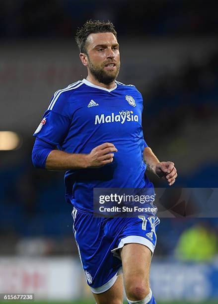 Cardiff player Rickie Lambert in action during the Sky Bet Championship match between Cardiff City and Sheffield Wednesday at Cardiff City Stadium on...