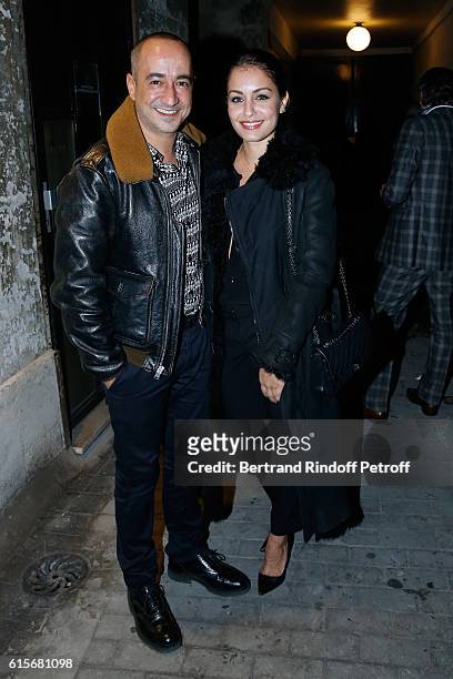 Saif Mahdhi and Spanish actress Hiba Abouk attend the Dinner at Galerie Azzedine Alaia, with a performance of the Contemporary Artist, Mike Bouchet...