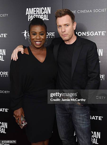 Uzo Aduba and Ewan McGregor attend a screening of "American Pastoral" hosted by Lionsgate, Lakeshore Entertainment and Bloomberg Pursuits at Museum...
