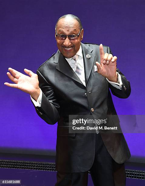 Four Tops member Duke Fakir attends the West End production of "Motown The Musical" at The Shaftesbury Theatre on October 19, 2016 in London, England.