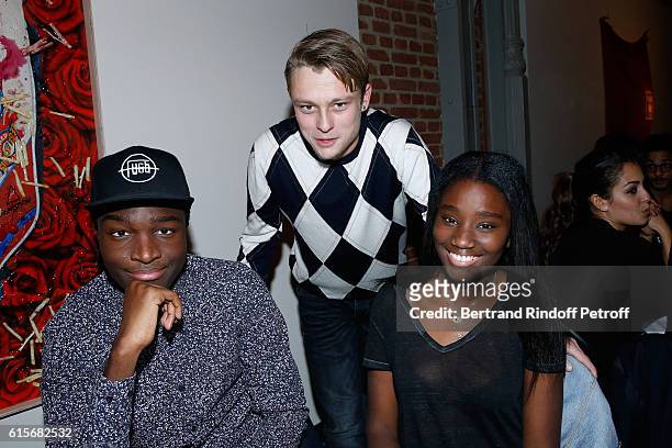 Actors Stephane Bak, Rod Paradot and Karidja Toure attend the Dinner at Galerie Azzedine Alaia, with a performance of the Contemporary Artist, Mike...