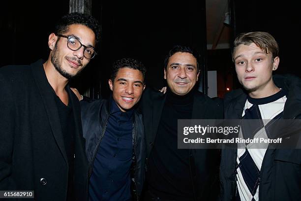 Actor Samy Seghir, Montasara Alaya and actor Rod Paradot attend the Dinner at Galerie Azzedine Alaia, with a performance of the Contemporary Artist,...