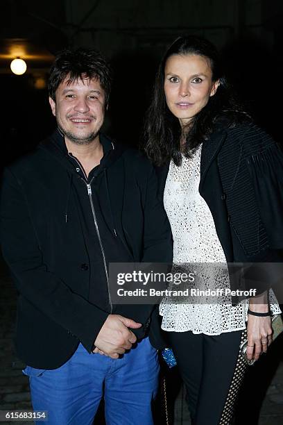 Artist Adel Abdessemed and Galerist Helene Nguyen-Ban attend the Dinner at Galerie Azzedine Alaia, with a performance of the Contemporary Artist,...