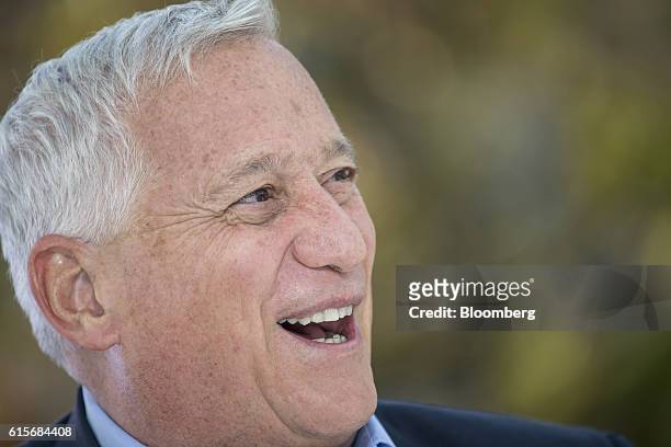 Walter Isaacson, president and chief executive officer of the Aspen Institute, laughs during a Bloomberg Television interview at the Vanity Fair New...