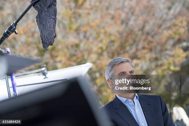 Steve Case, chairman and chief executive officer of Revolution LLC, listens during a Bloomberg Television interview at the Vanity Fair New...