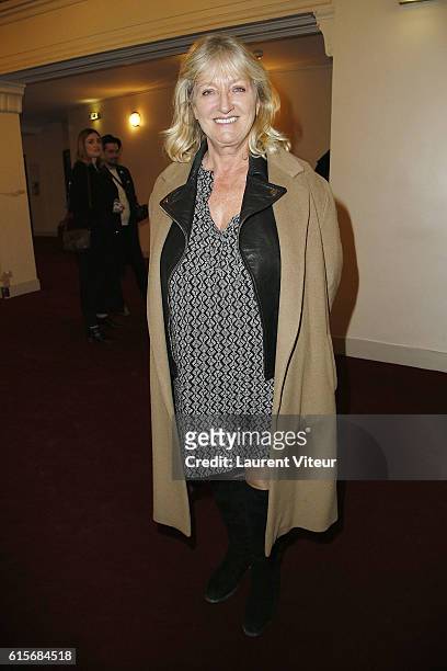 Actress Charlotte de Turckheim attends "Les Chatouilles ou La Danse de la Colere" Theater Play at Theatre du Chatelet on October 19, 2016 in Paris,...