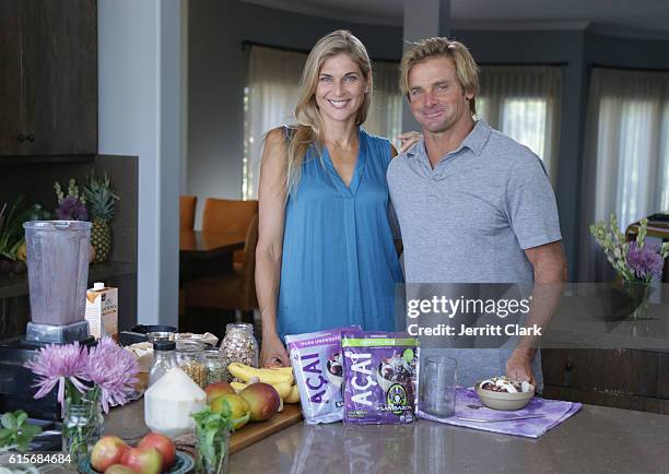 Gabby Reece And Laird Hamilton Fuel With Sambazon on October 19, 2016 in Malibu, California.