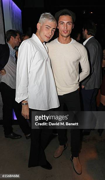 Kyle De Volle and Harvey Newton-Haydon attend the launch of MNKY HSE late-night restaurant, Mayfair on October 19, 2016 in London, England.