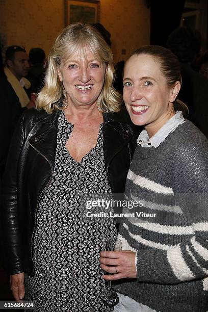 Actress Charlotte de Turckheim and Actress and Writer Andrea Bescond attend "Les Chatouilles ou la Danse de la Colere" Theater Play at Theatre du...