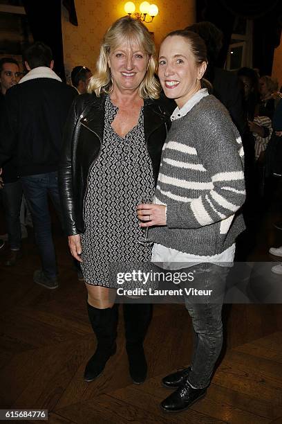 Actress Charlotte de Turckheim and Actress and Writer Andrea Bescond attend "Les Chatouilles ou la Danse de la Colere" Theater Play at Theatre du...