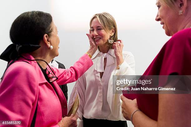 Leonor Perez Pita and Silvia Tcherassi are seen attending the Silvia Tcherassi show during her new collection presentation at Neptuno Palace on...