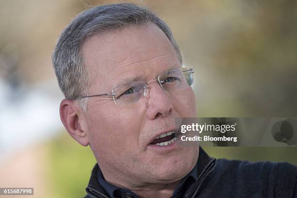 David Zaslav, president and chief executive officer of Discovery Communications Inc., speaks during a Bloomberg Technology television interview at...