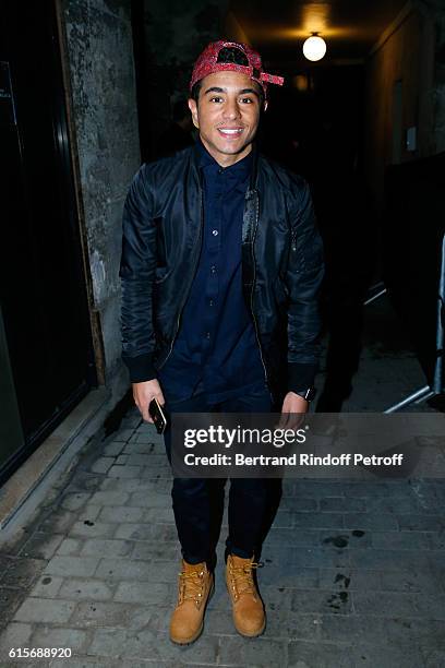 Actor Samy Seghir attends the Dinner at Galerie Azzedine Alaia, with a performance of the Contemporary Artist, Mike Bouchet on October 19, 2016 in...
