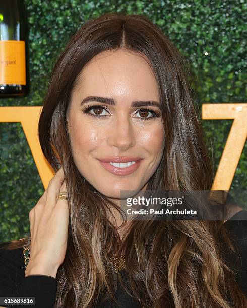 Personality Louise Roe attends the 7th Annual Veuve Clicquot Polo Classic at Will Rogers State Historic Park on October 15, 2016 in Pacific...