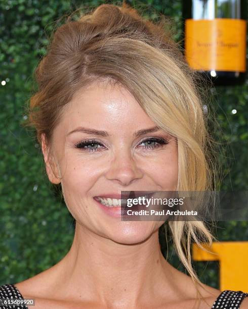 Actress Anita Briem attends the 7th Annual Veuve Clicquot Polo Classic at Will Rogers State Historic Park on October 15, 2016 in Pacific Palisades,...