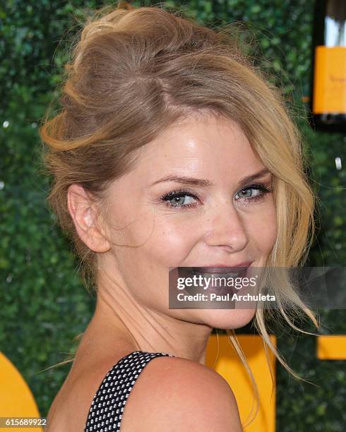 Actress Anita Briem attends the 7th Annual Veuve Clicquot Polo Classic at Will Rogers State Historic Park on October 15, 2016 in Pacific Palisades,...