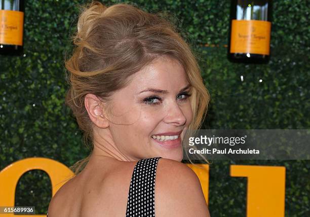 Actress Anita Briem attends the 7th Annual Veuve Clicquot Polo Classic at Will Rogers State Historic Park on October 15, 2016 in Pacific Palisades,...