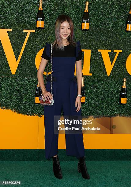 Internet Personality Irene Kim attends the 7th Annual Veuve Clicquot Polo Classic at Will Rogers State Historic Park on October 15, 2016 in Pacific...