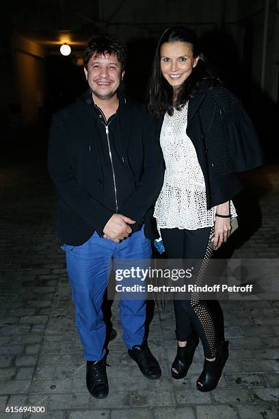 Artist Adel Abdessemed and Galerist Helene Nguyen-Ban attend the Dinner at Galerie Azzedine Alaia, with a performance of the Contemporary Artist,...