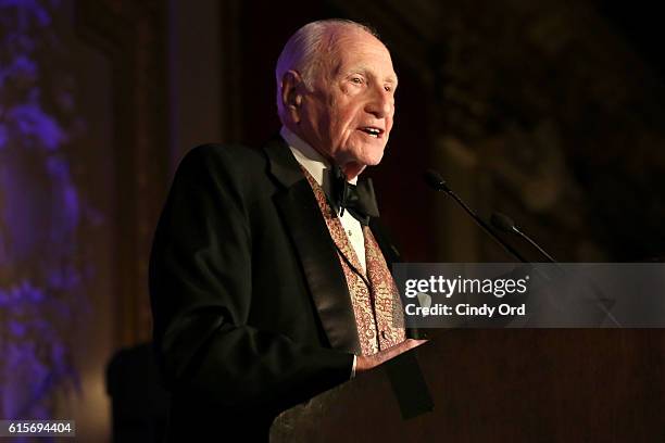 Daniel Rose accepts the Business Leadership Award onstage at the National Committee On American Foreign Policy 2016 Gala Dinner on October 19, 2016...