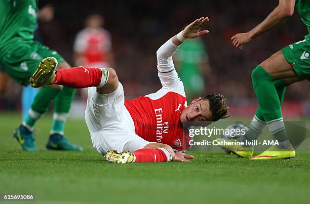 Mesut Ozil of Arsenal during the UEFA Champions League match between Arsenal FC and PFC Ludogorets Razgrad at Emirates Stadium on October 19, 2016 in...