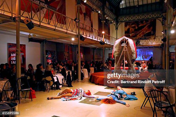 Illustration view during the Dinner at Galerie Azzedine Alaia, with a performance of the Contemporary Artist, Mike Bouchet on October 19, 2016 in...