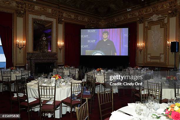 View of the ballroom at the National Committee On American Foreign Policy 2016 Gala Dinner on October 19, 2016 in New York City.