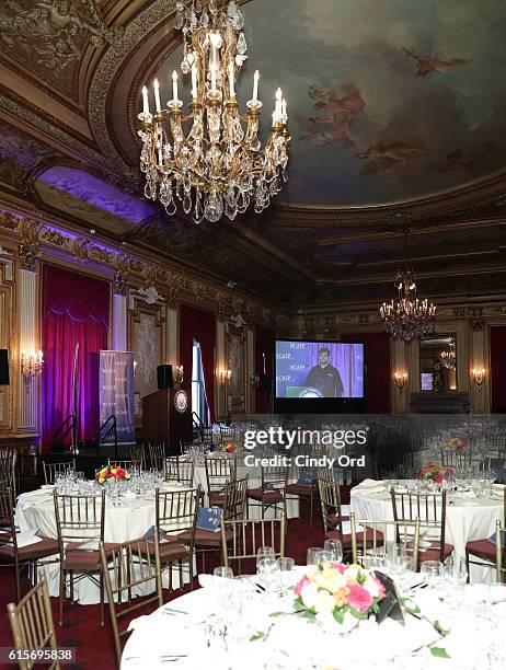 View of the ballroom at the National Committee On American Foreign Policy 2016 Gala Dinner on October 19, 2016 in New York City.
