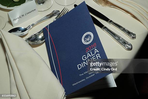 View of the ballroom at the National Committee On American Foreign Policy 2016 Gala Dinner on October 19, 2016 in New York City.