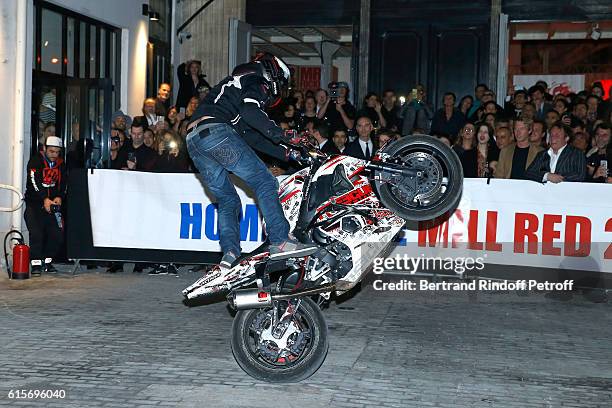 Illustration view of a Botorbike Run during the Dinner at Galerie Azzedine Alaia, with a performance of the Contemporary Artist, Mike Bouchet on...