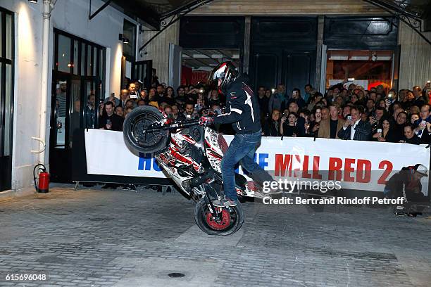 Illustration view of a Botorbike Run during the Dinner at Galerie Azzedine Alaia, with a performance of the Contemporary Artist, Mike Bouchet on...