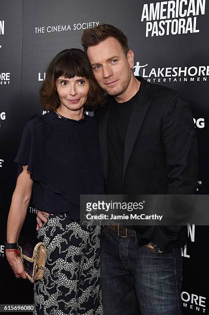 Ewan McGregor and Eve Mavrakis attend a screening of "American Pastoral" hosted by Lionsgate, Lakeshore Entertainment and Bloomberg Pursuits at...