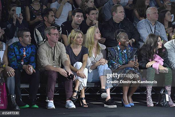 Joe Jonas, Spike Jonze, Sienna Miller, Lupita Nyong'o and Charli XCX sit front row at KENZO x H&M Launch Event Directed By Jean-Paul Goude' at Pier...