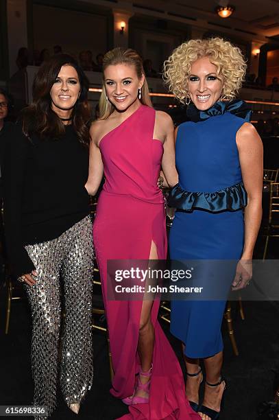 Karen Fairchild of Little Big Town, Kelsea Ballerini and Kimberly Schlapman of Little Big Town pose for photos during CMT Artists of the Year 2016 on...