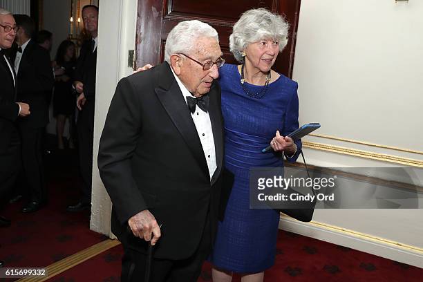 Former United States Secretary of State and honorary NCAFP Co-Chairman Henry A. Kissinger and Elaine Wolfensohn attend the National Committee On...