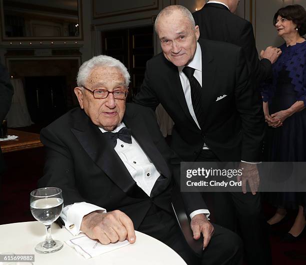 Former United States Secretary of State and honorary NCAFP Co-Chairman Henry A. Kissinger and former NYC Police Commissioner Ray Kelly attend the...