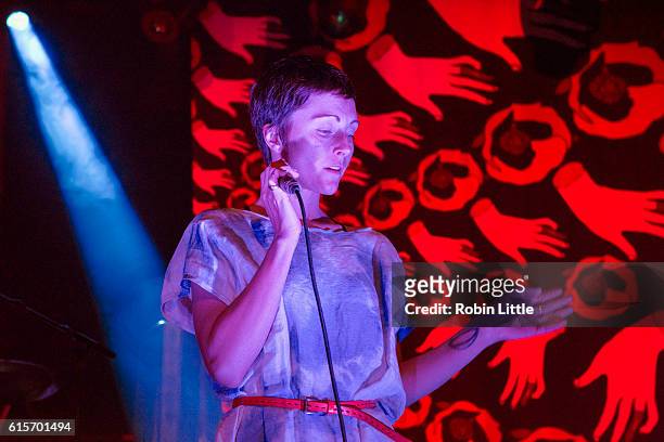 Channy Leaneagh of Polica performs at The Roundhouse on October 19, 2016 in London, England.
