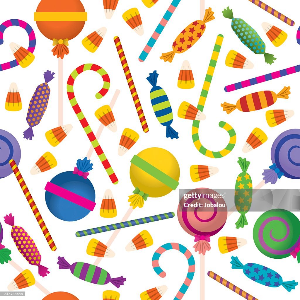 Seamless Pattern Trick Or Treat Candies