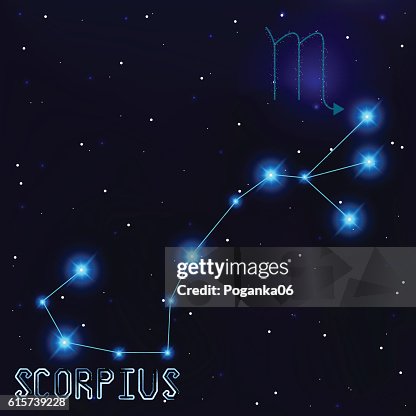 Scorpius Images The Constellation Of Scorpius Starry Sky Dark Blue Background High-Res ...