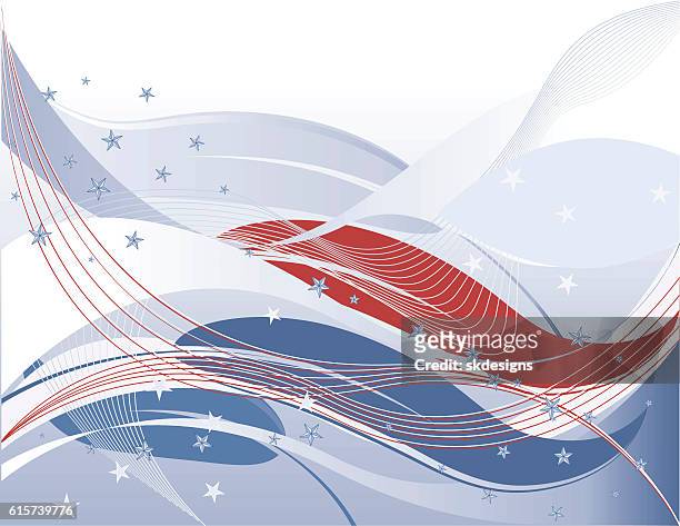 patriotic background: red, white, blue with stars, stripes - flag day stock illustrations