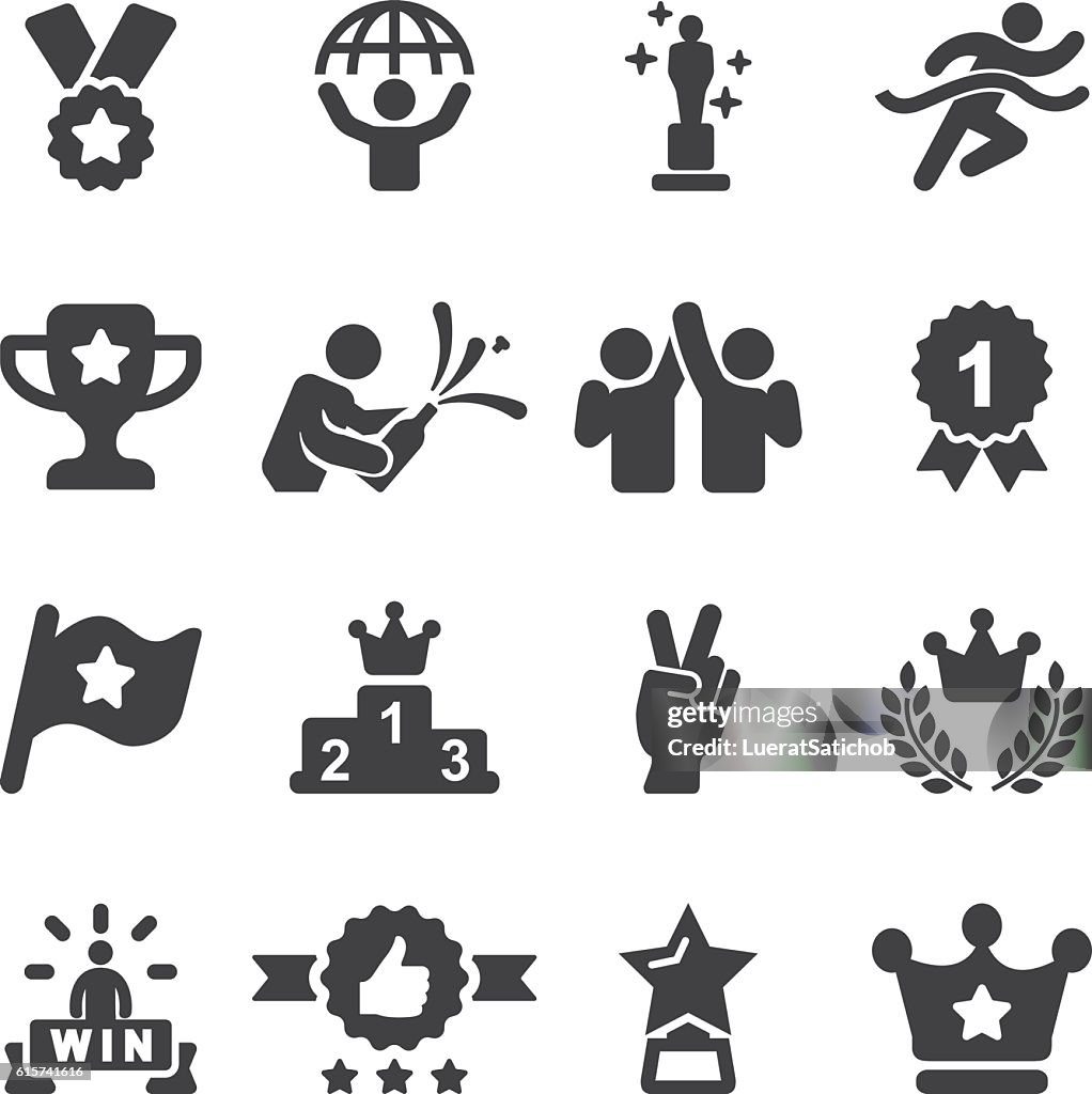 Award Winning and Success Silhouette Icons | EPS10