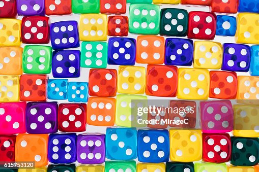 Bright Multi-colored Dices Pattern Bright Multi-colored Dices Pattern