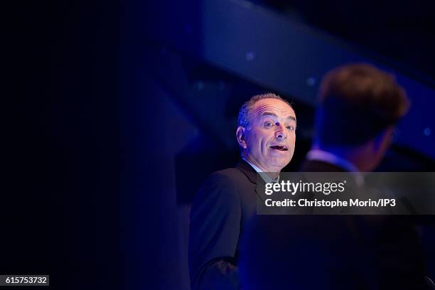 Candidate to the Primary Election of right wing to the Presidential Election 2017 Jean Francois Cope delivers a speech before 600 business leaders...